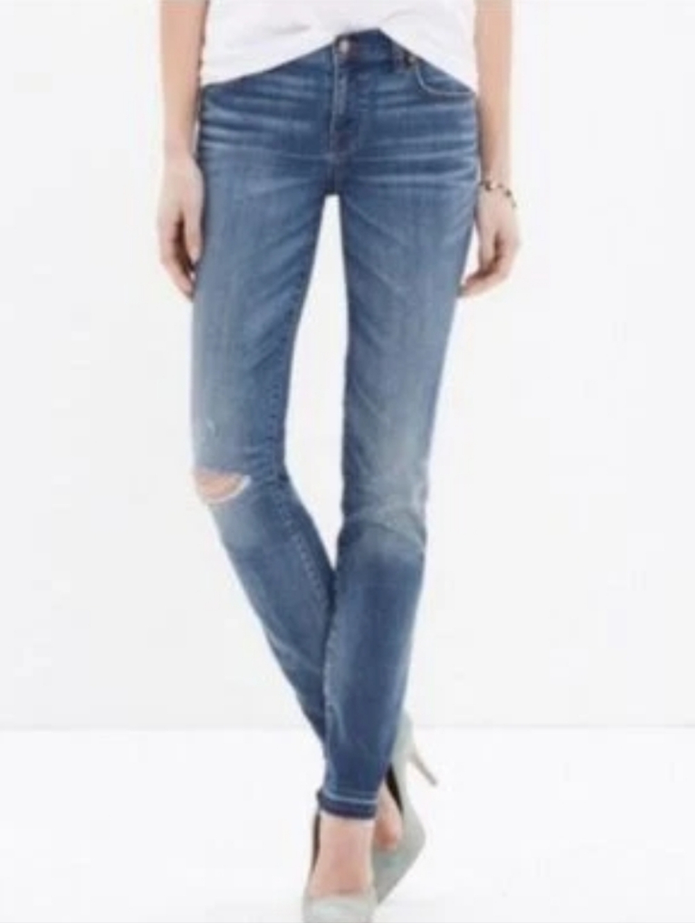 Madewell Distressed Raw Hem Alley Straight Jeans